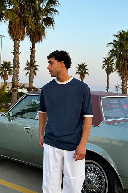 Premium indigo Ringer Tee