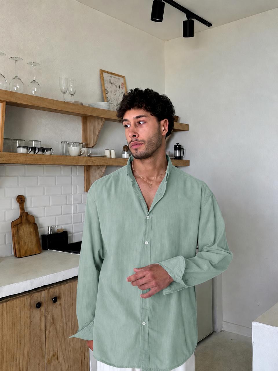 Premium Mint Green Linen Shirt