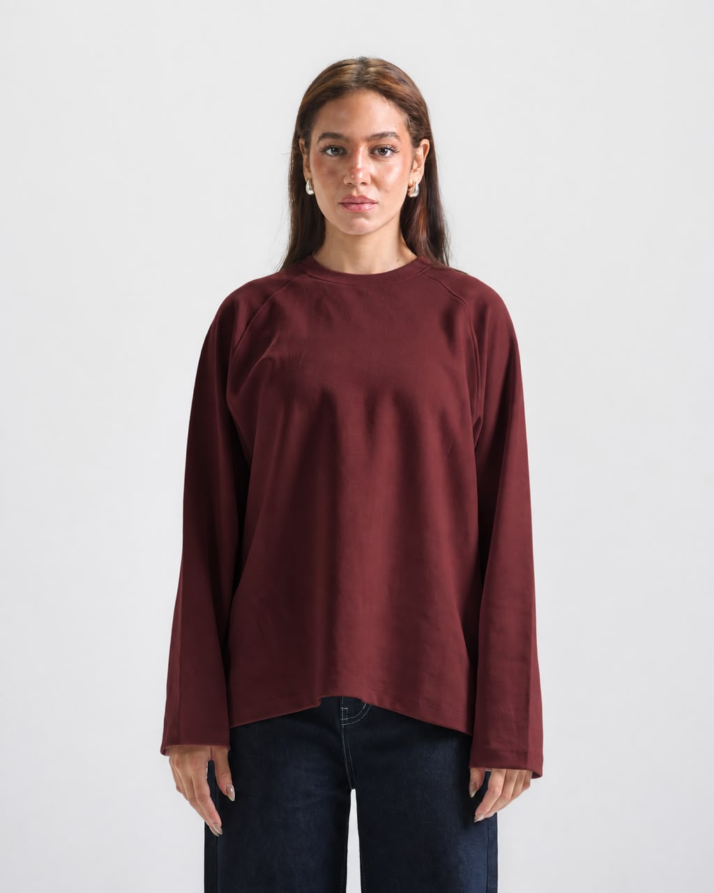 Burgendy Long Sleeves Tee '' Unisex ''