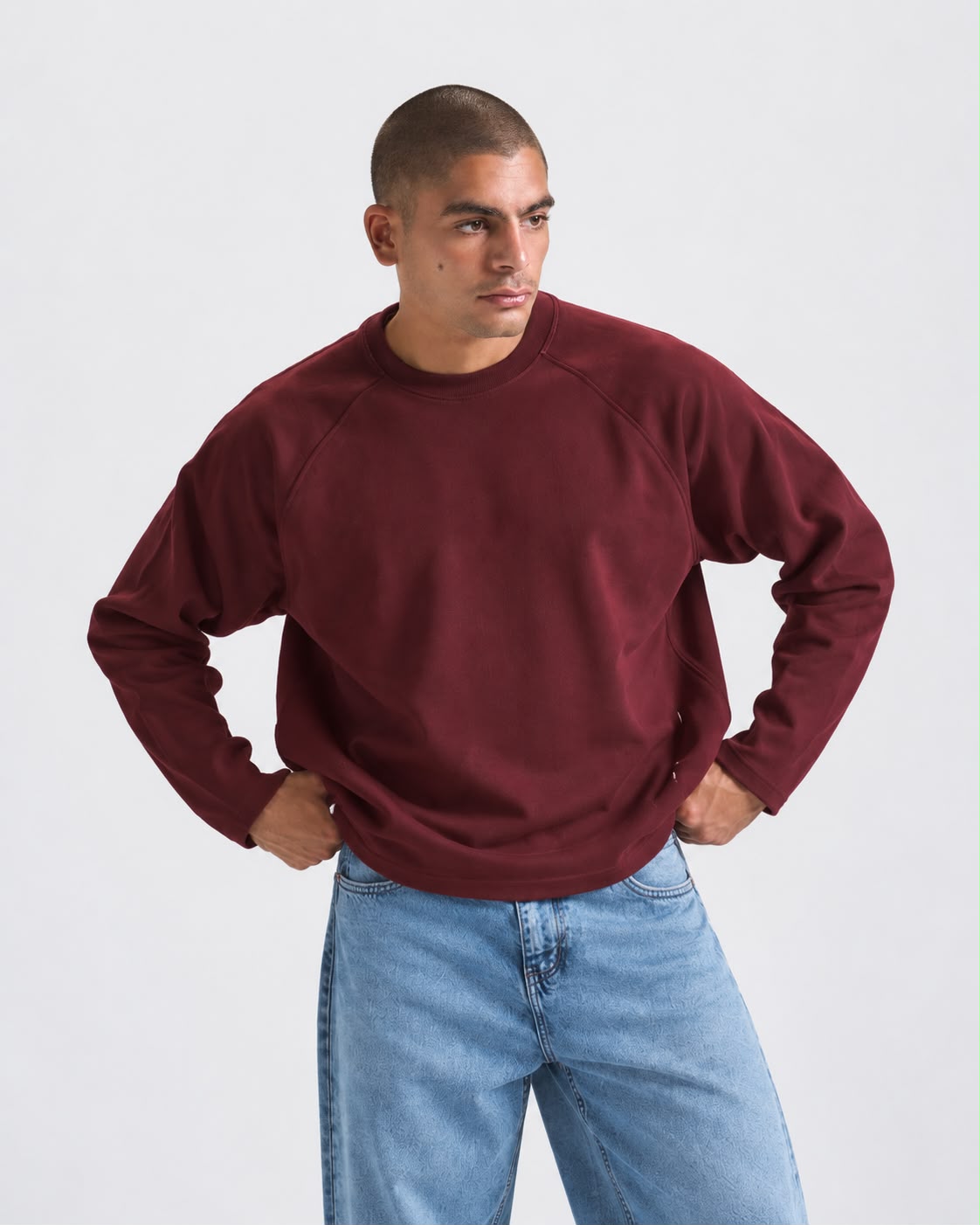 Burgendy Long Sleeves Tee '' Unisex ''
