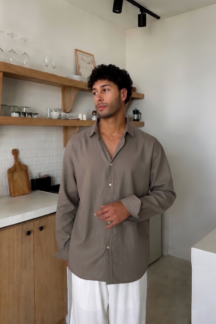 Premium Brown Linen Shirt