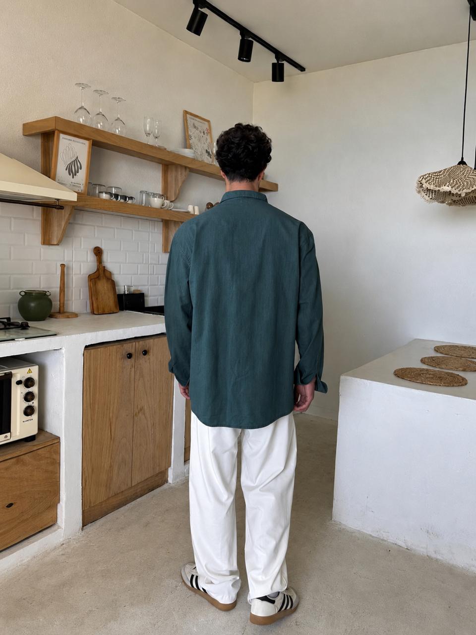 Premium Dark Green Linen Shirt