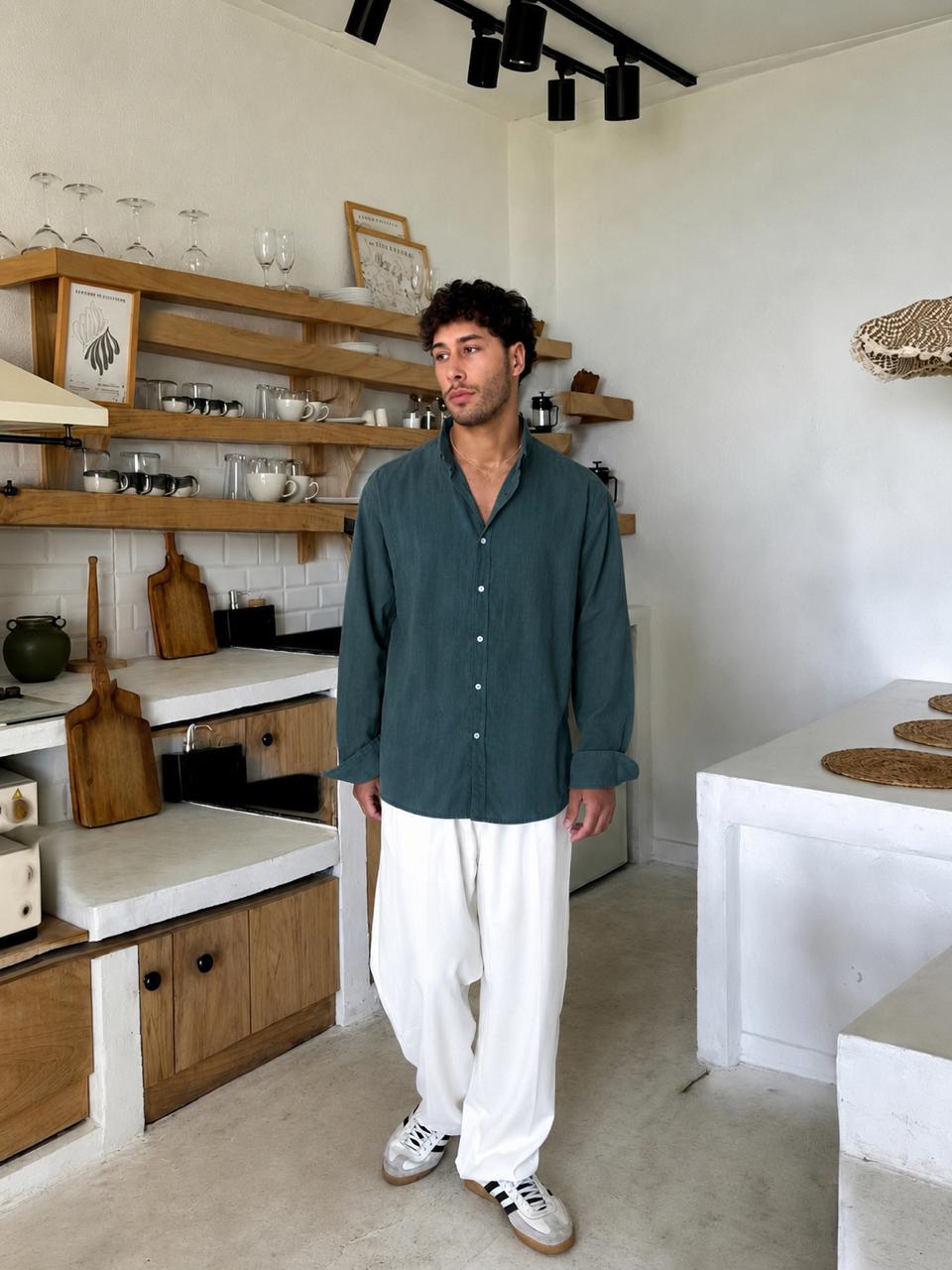 Premium Dark Green Linen Shirt