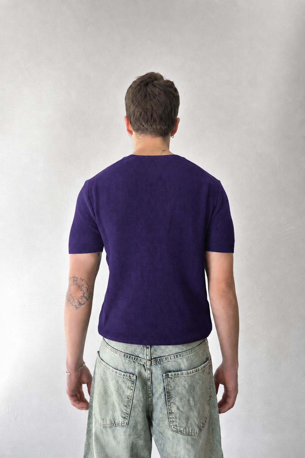 Indigo Premium Ribbed Knit Tee