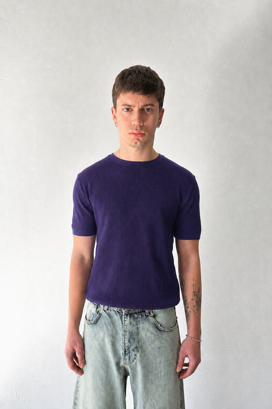 Indigo Premium Ribbed Knit Tee