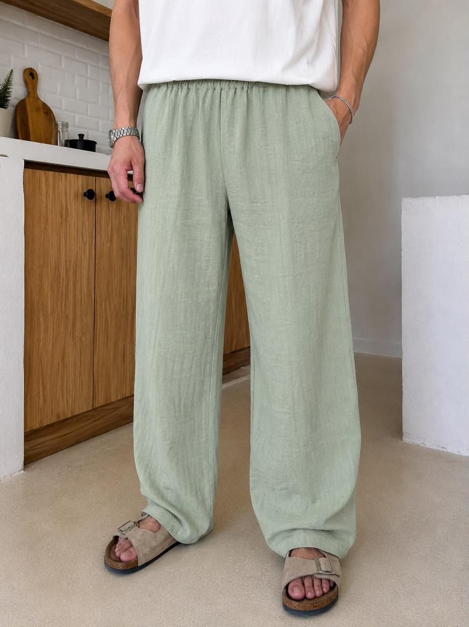 Mint Green Premium Crinkle Pant