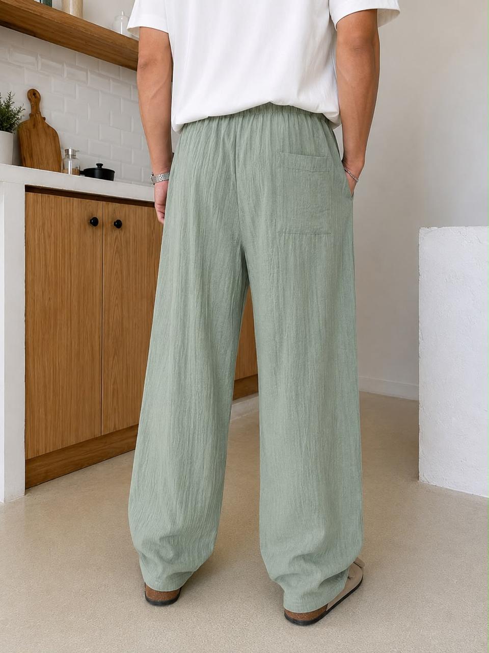 Mint Green Premium Crinkle Pant