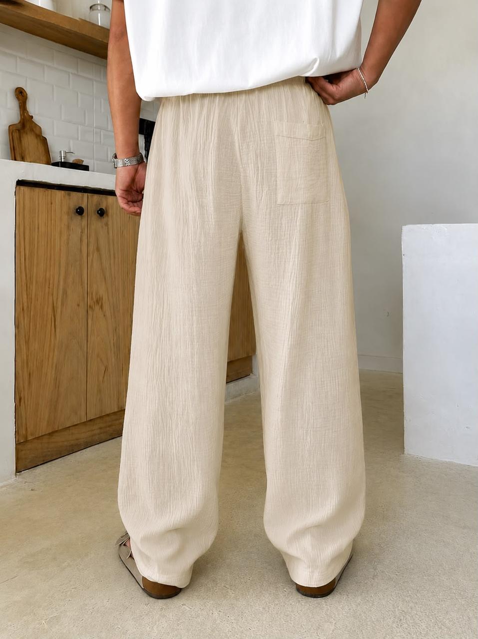 Beige Premium Crinkle Pant