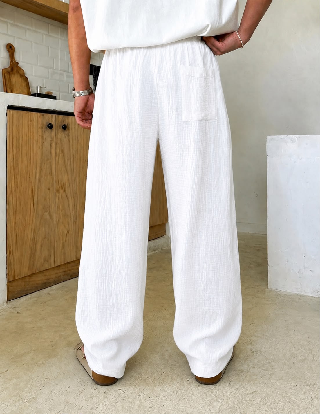 White  Premium Crinkle Pant