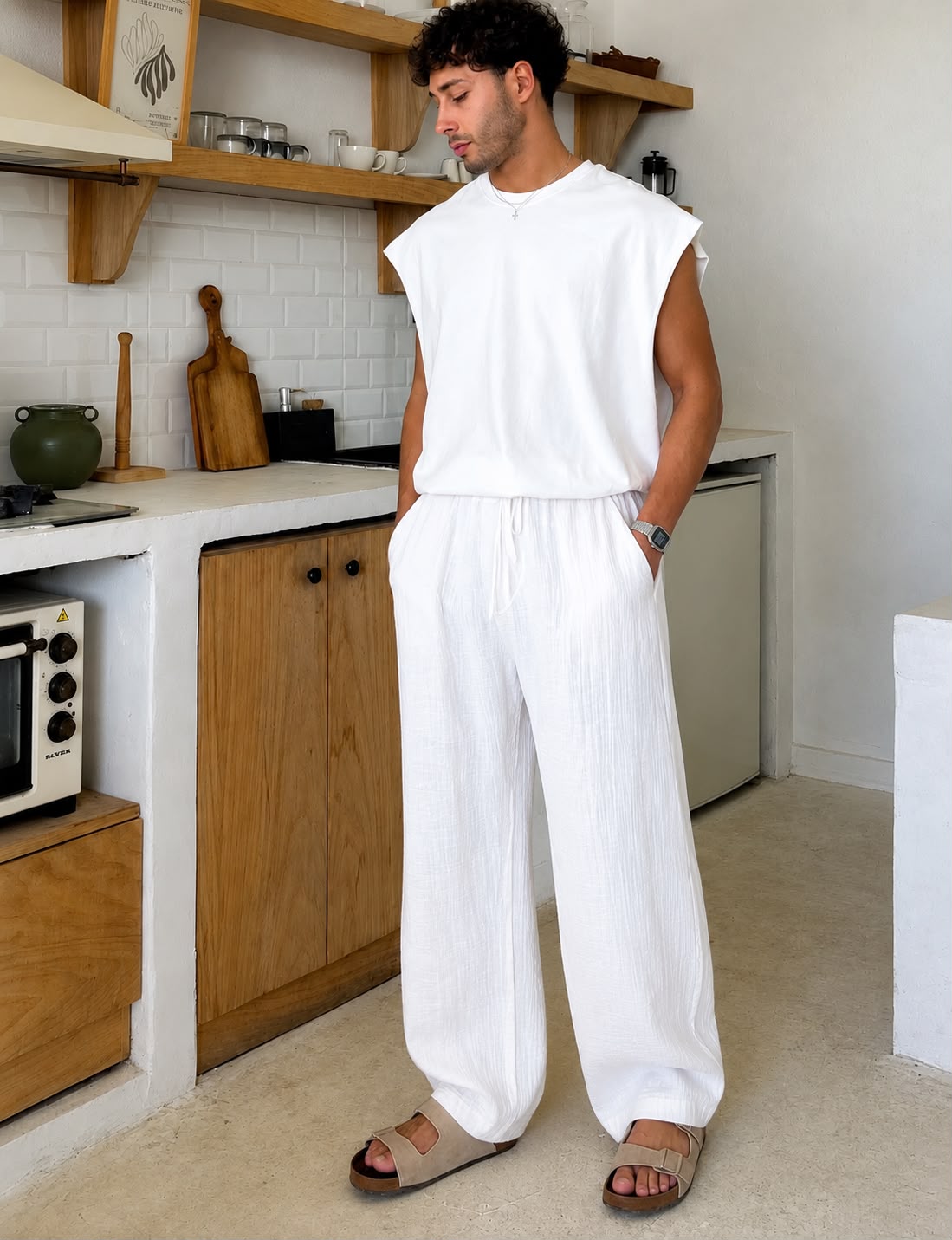 White  Premium Crinkle Pant