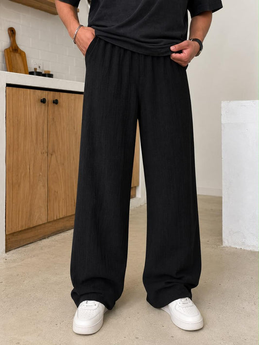 Black Premium Crinkle Pant