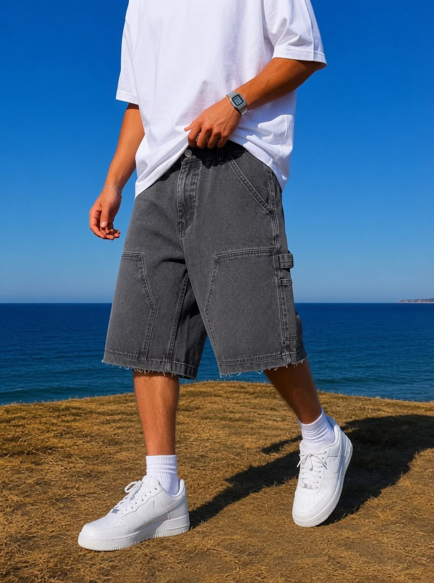 Dirty Grey Carpenter denim short