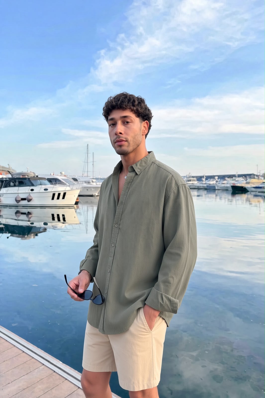 Premium Army Green Linen Shirt
