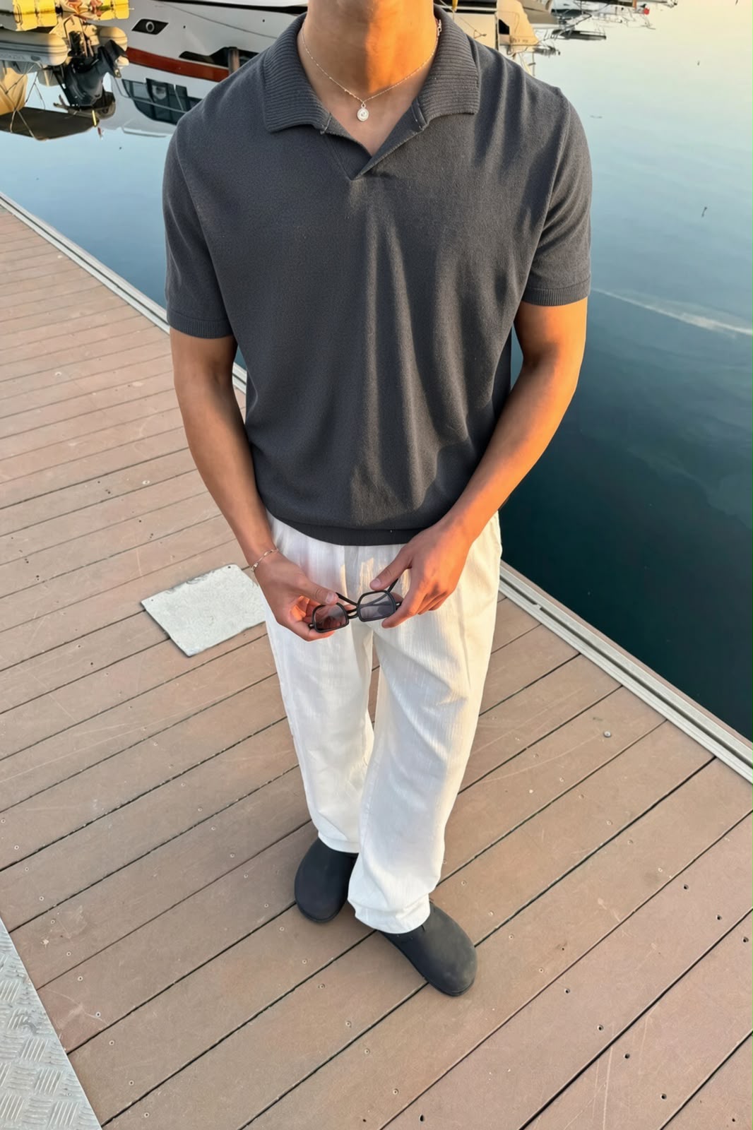 Iron Gray Polo basic knitted