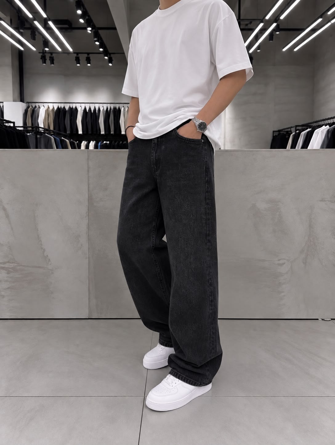 Raw Black Super Baggy Denim