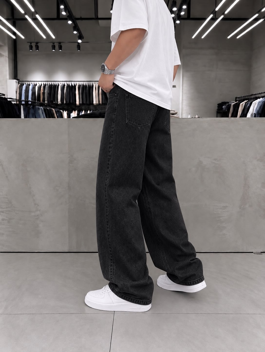 Raw Black Super Baggy Denim