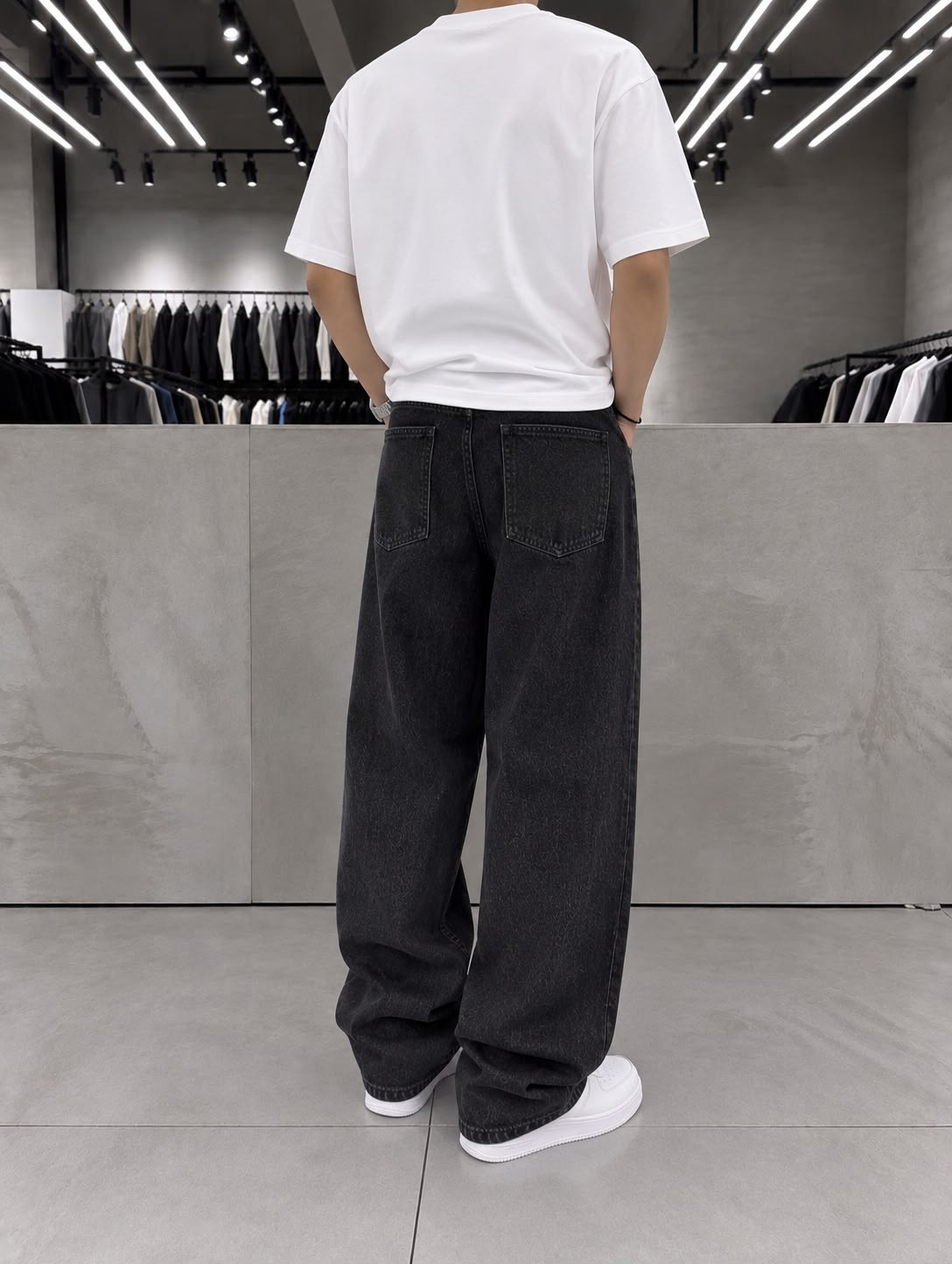 Raw Black Super Baggy Denim