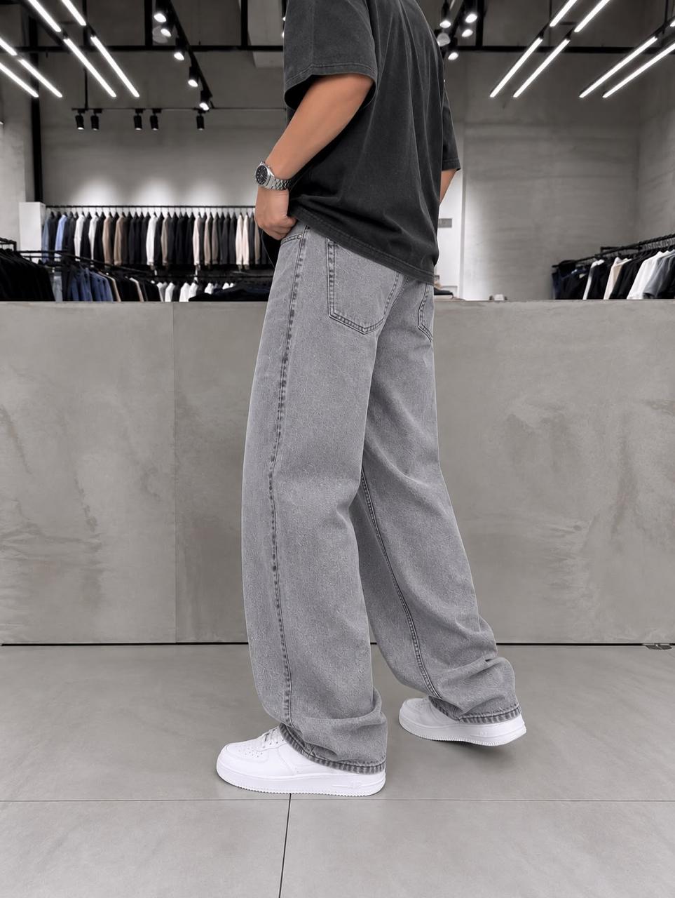 Mid Grey Super Baggy Denim