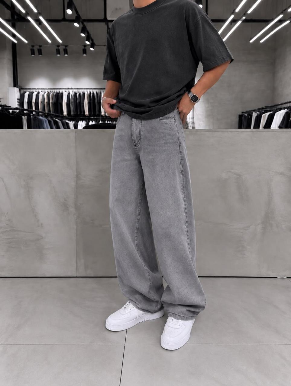 Mid Grey Super Baggy Denim