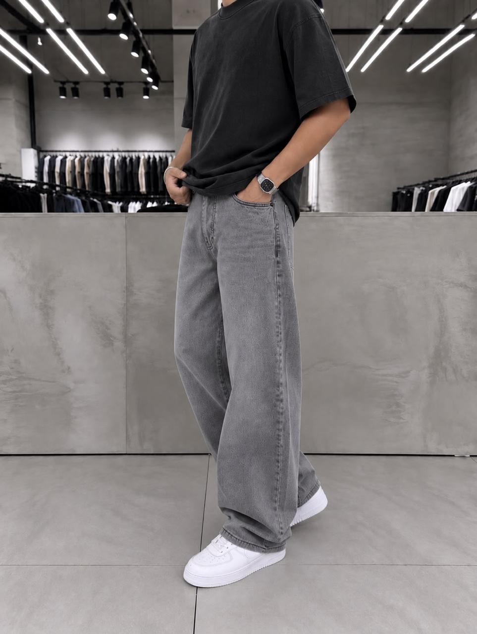 Mid Grey Super Baggy Denim