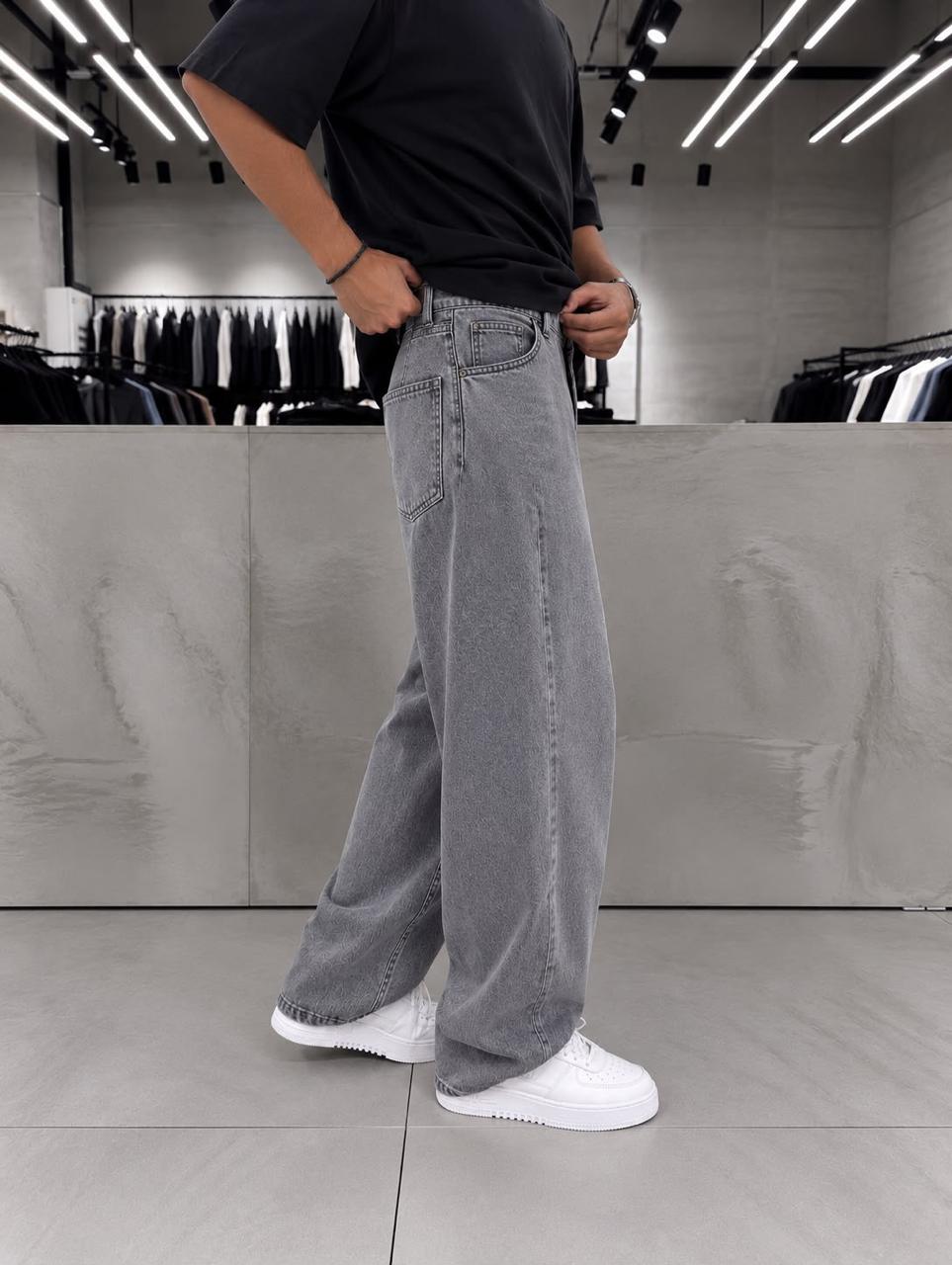 Mid Grey Super Baggy Denim