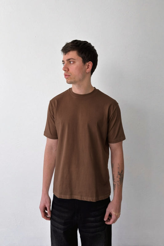 Dark Brown Regular Fit T-Shirt
