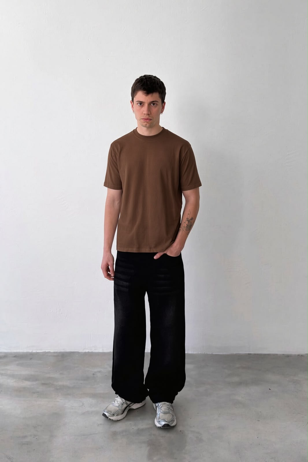 Dark Brown Regular Fit T-Shirt