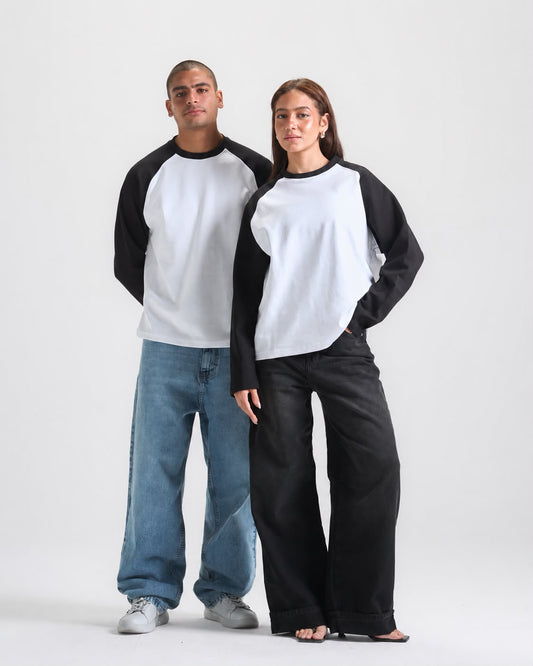 Black X White Raglan tee