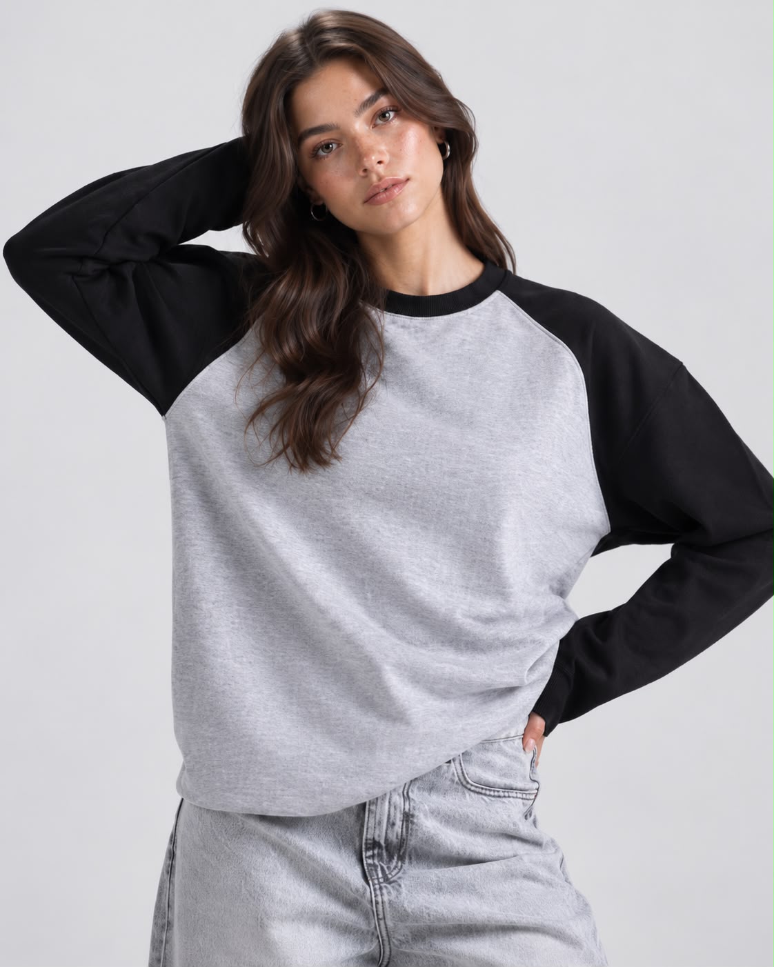 Grey X Black Raglan tee