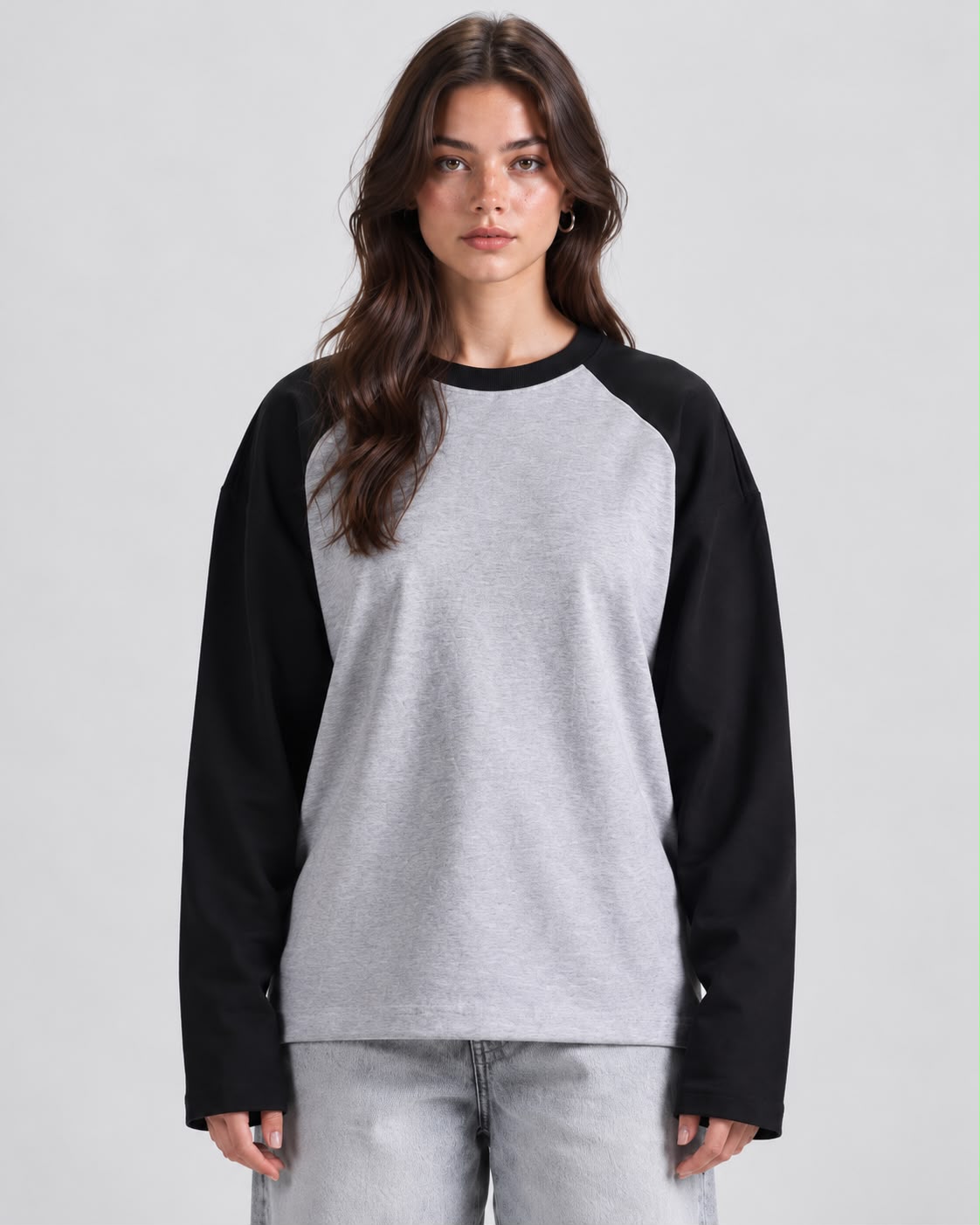 Grey X Black Raglan tee