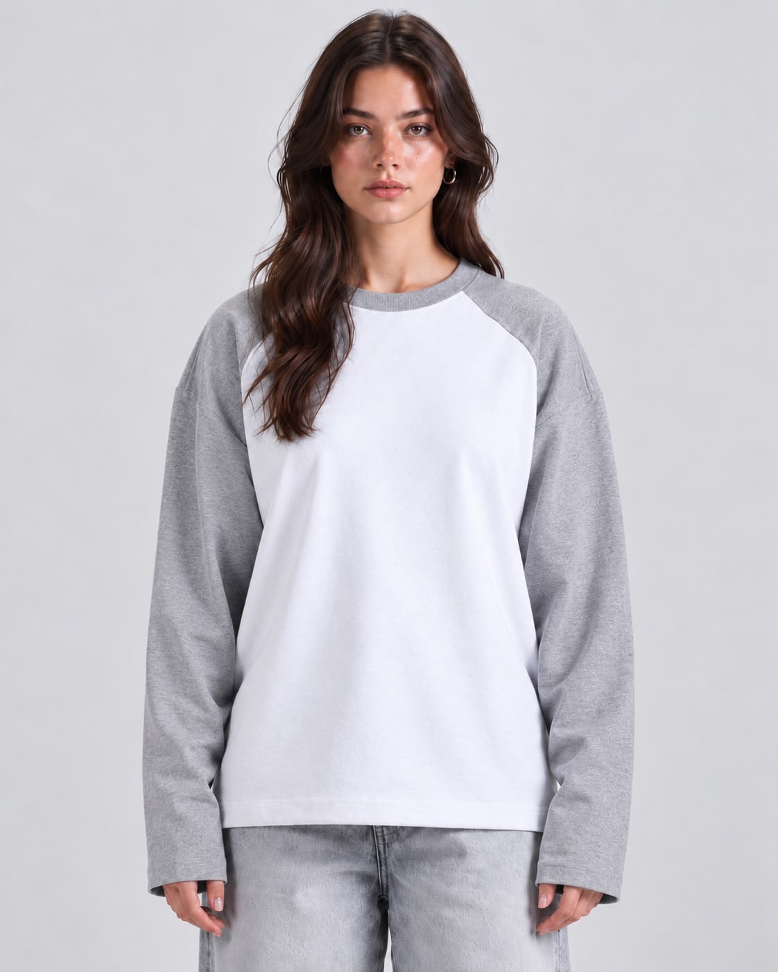 Grey X White Raglan tee