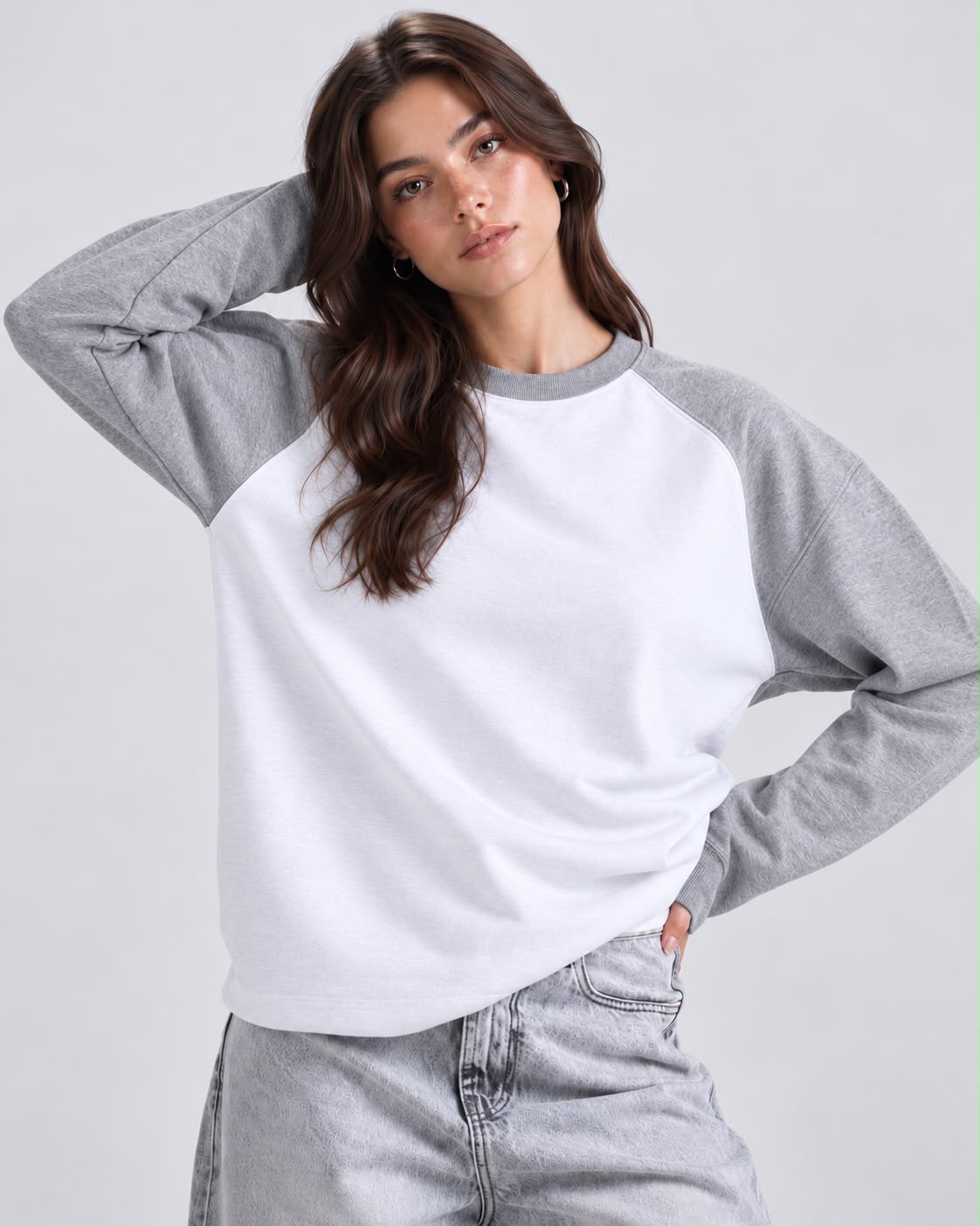 Grey X White Raglan tee