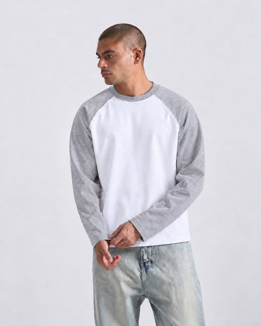 Grey X White Raglan tee