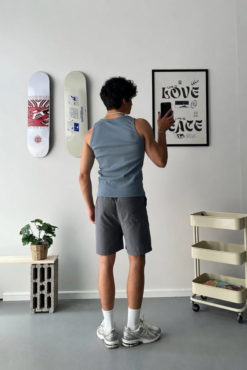 Basic Iron Gray Tank Top