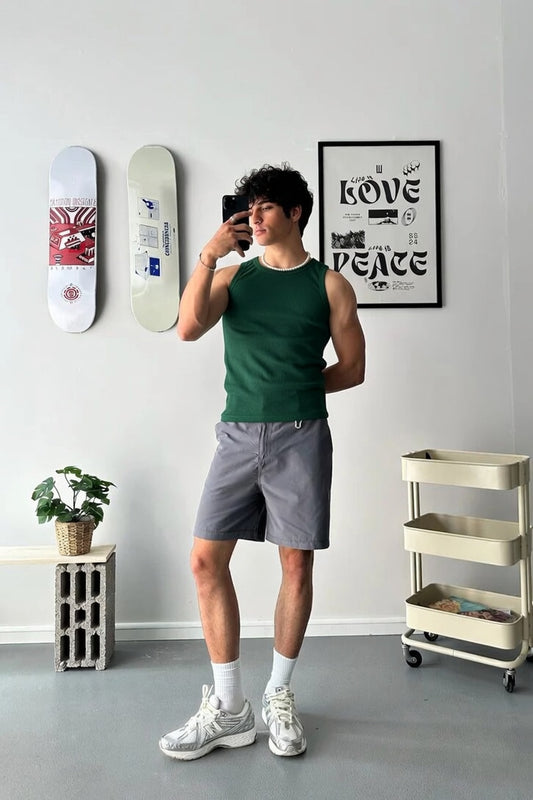 Basic Dark Green Tank Top