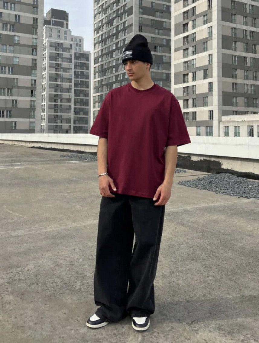 Burgendy Oversized T-shirt '' Basic ''
