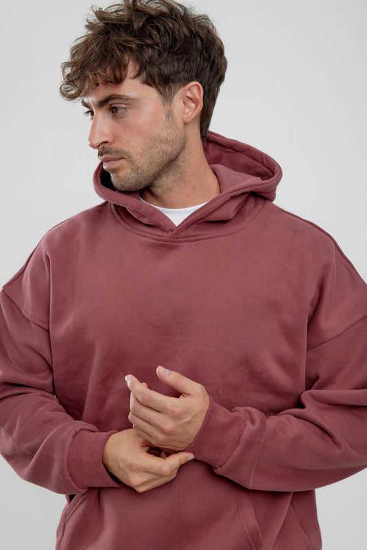 Burgendy Basic Oversized Hoodie