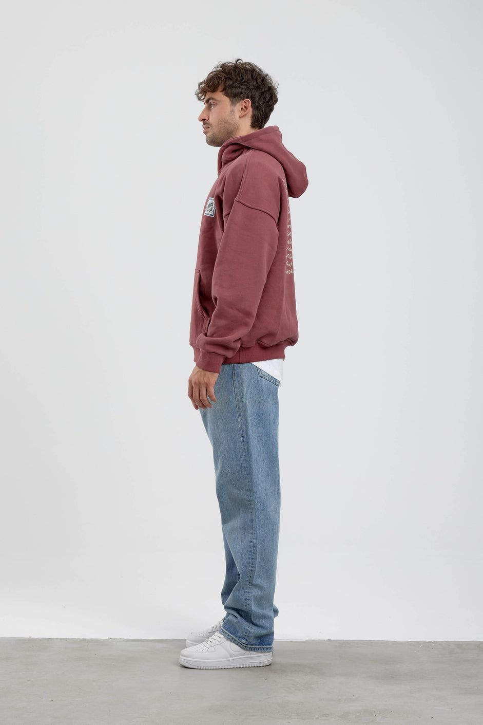 Burgendy Basic Oversized Hoodie