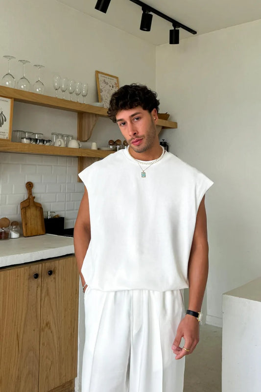 White Oversize Cut-Off Tank