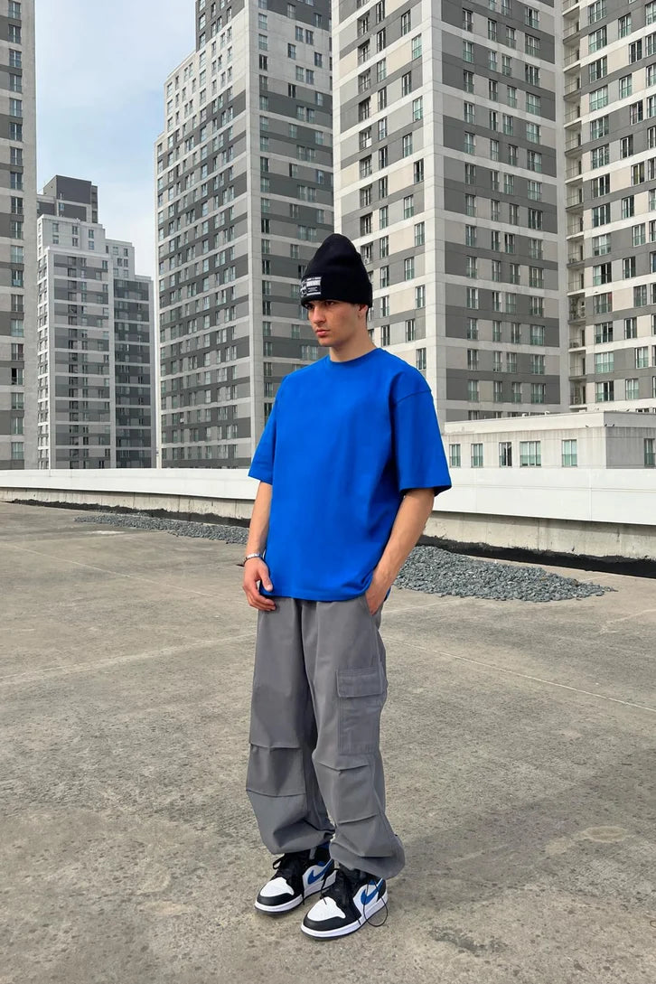 Blue Oversized T-shirt '' Basic ''
