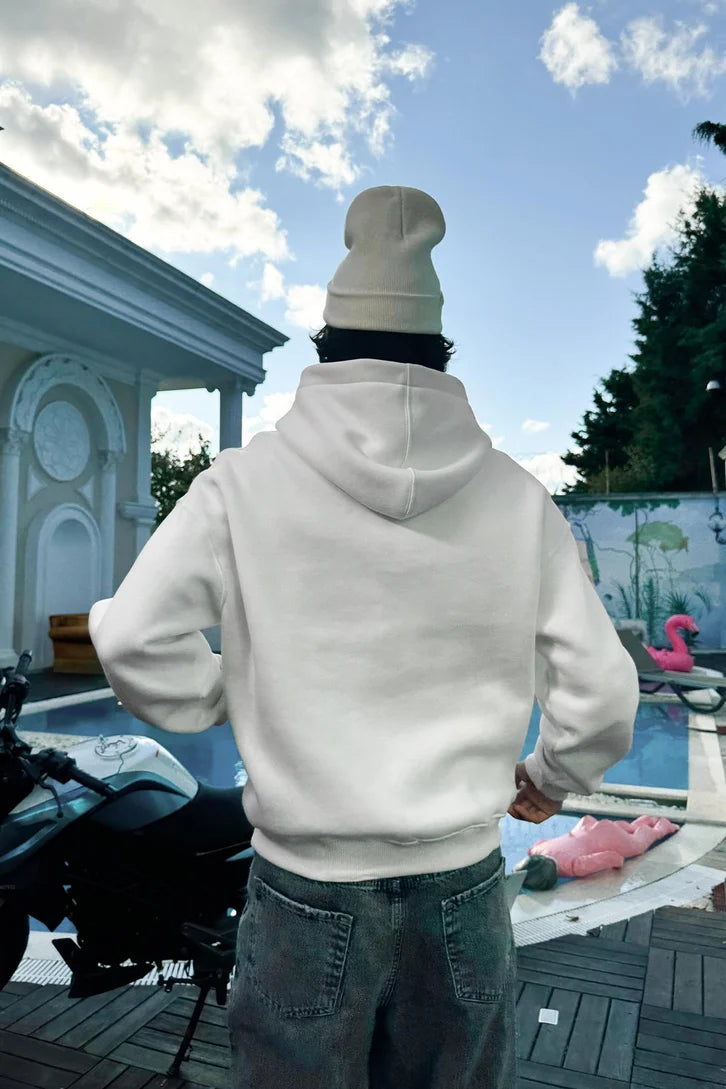 Premium Heavy Zip Hoodie - In White