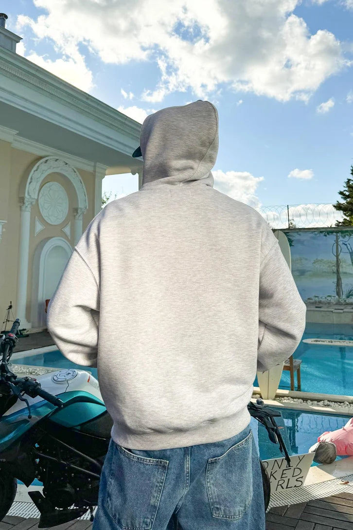 Premium Heavy Zip Hoodie - In Gray