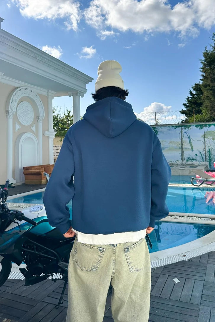 Indigo Basic Oversized Hoodie