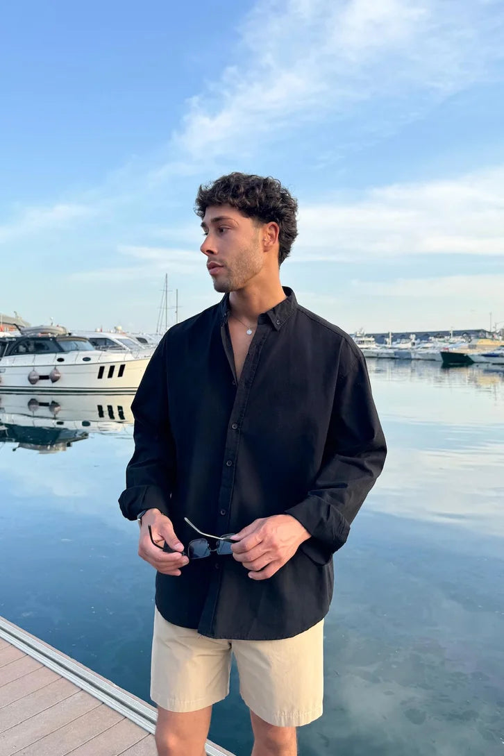 Premium Black Linen Shirt