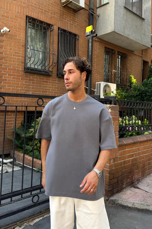 Mid - Weight  Iron Gray Oversized T-shirt '' Unisex ''
