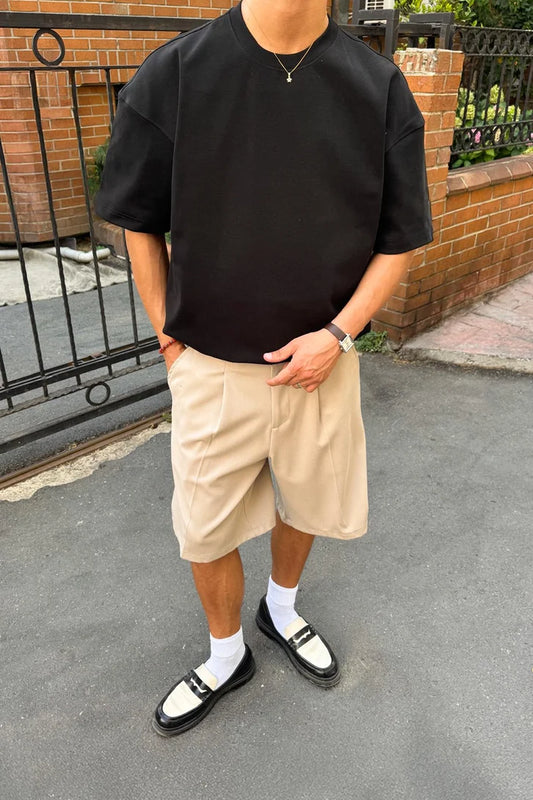 Mid - Weight  Black Oversized T-shirt '' Unisex ''