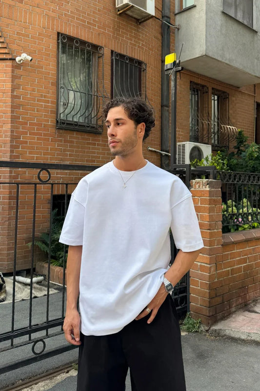 Mid - Weight  White Oversized T-shirt '' Unisex ''