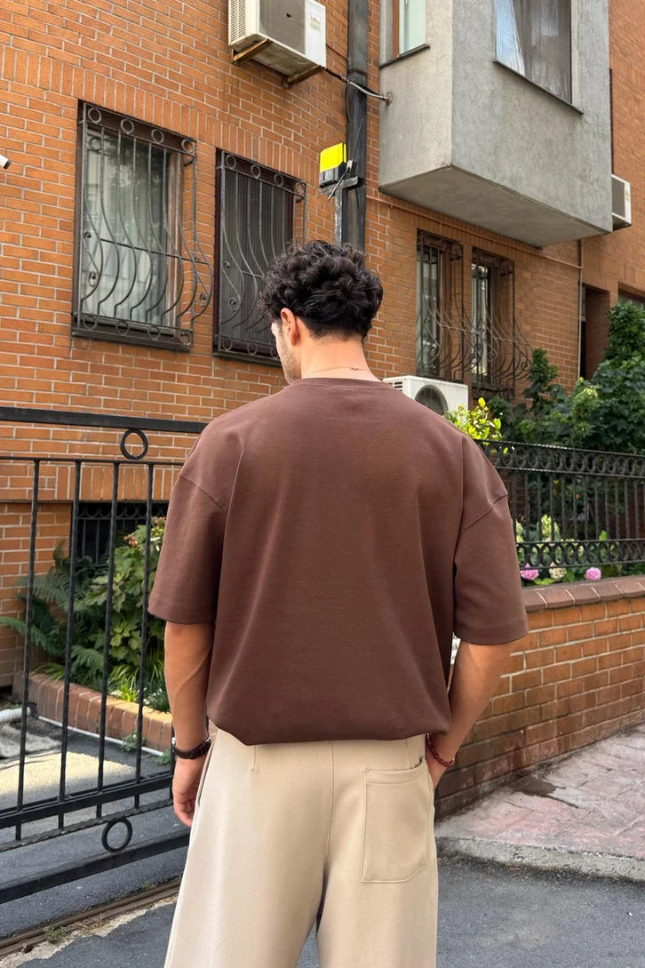Mid - Weight  Brown Oversized T-shirt '' Unisex ''