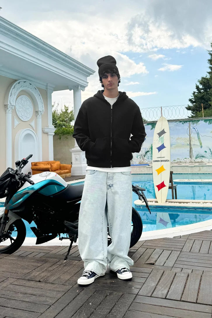 Premium Heavy Zip Hoodie - In Black