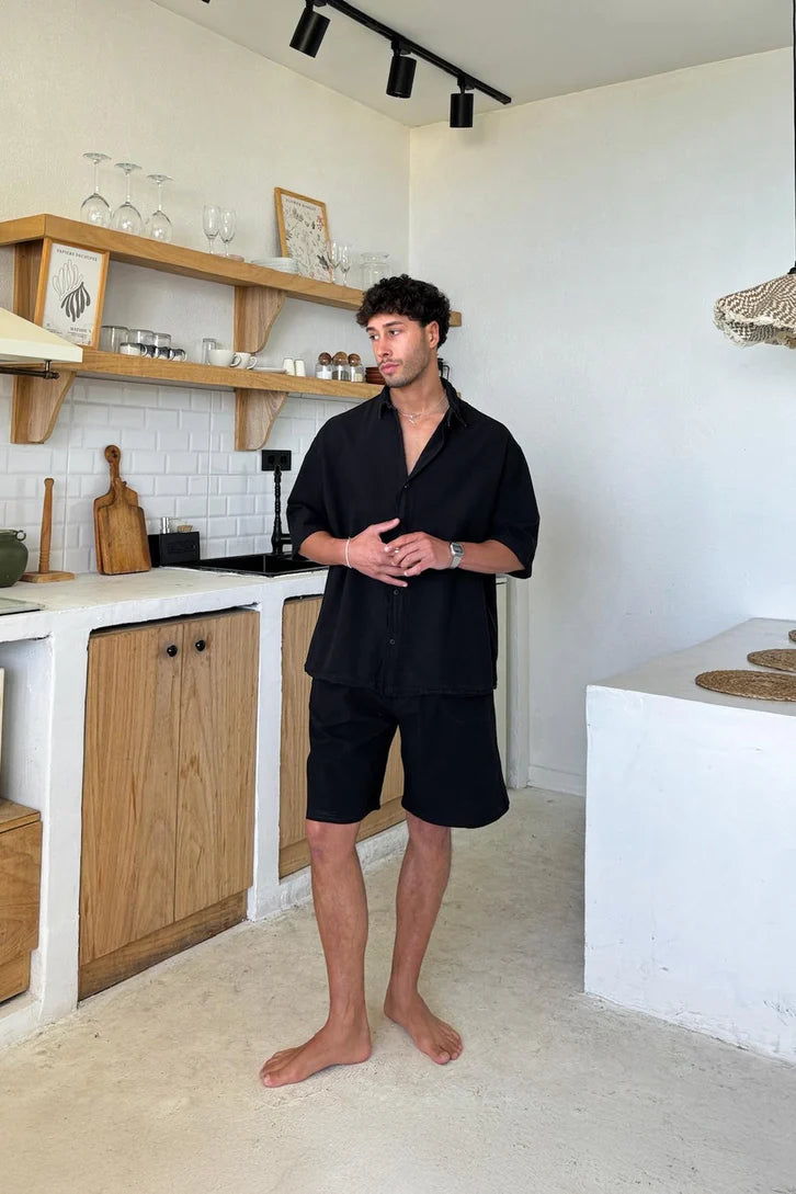 Premium Black Linen Short